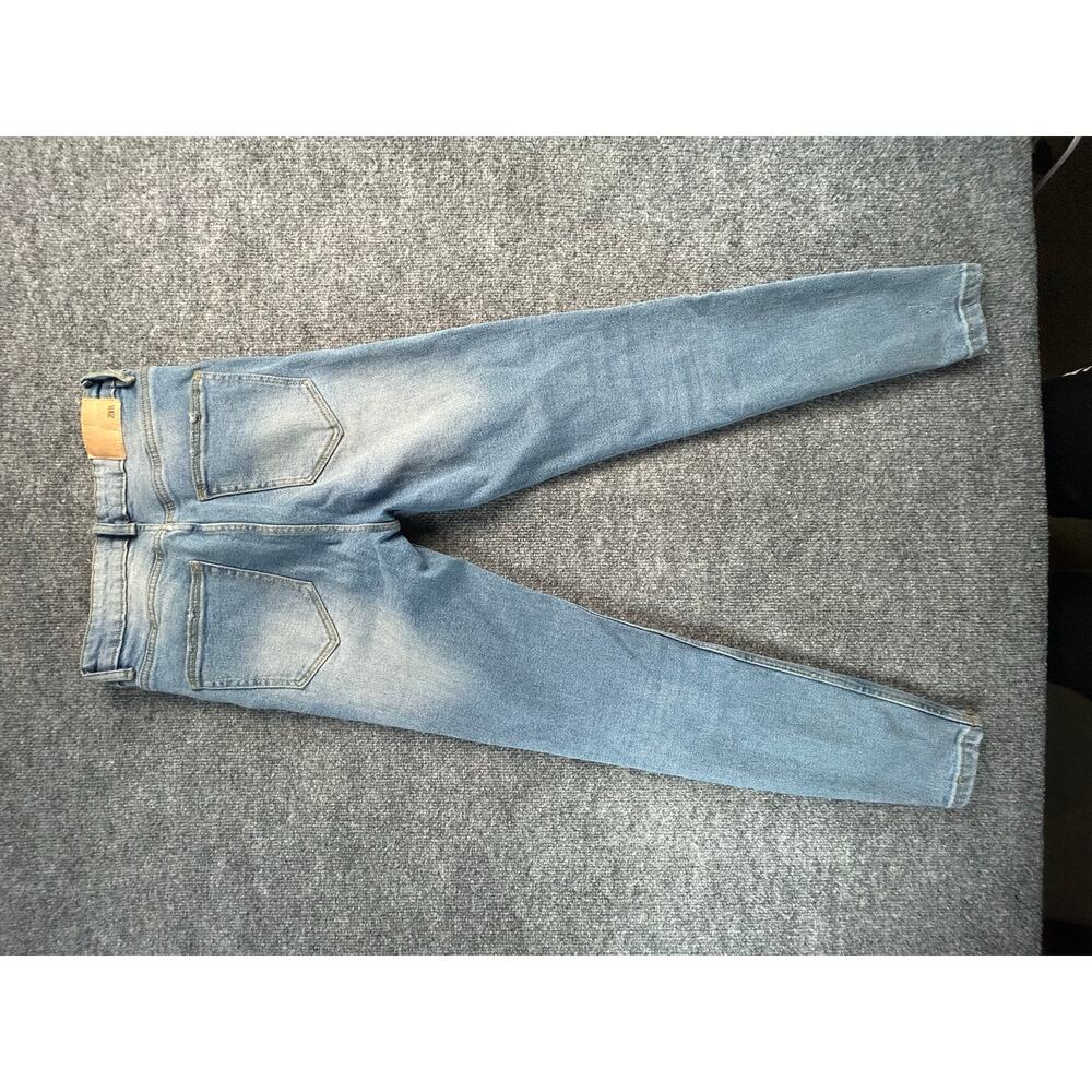 Zara High Rise Distressed Skinny Jeans Women's Size 6 Light Wash Stretch Denim - Picture 8 of 11